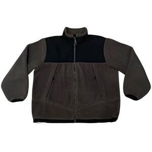 Lands End Fleece Polartec Jacket Women's  Full Zip Sz‎ XL (18-20) -Brown/Black